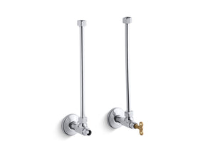 Pair 1/2" NPT angle supplies with loose-key stop and annealed vertical tube
