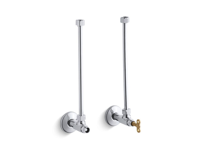 Pair 1/2" NPT angle supplies with loose-key stop and annealed vertical tube