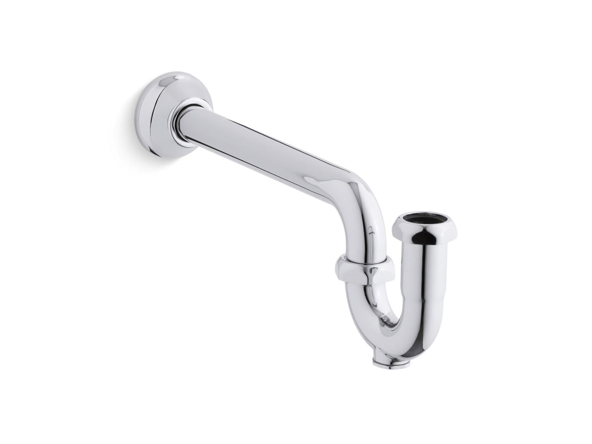 Adjustable P-trap with long tubing outlet, 1-1/4" x 1-1/4"