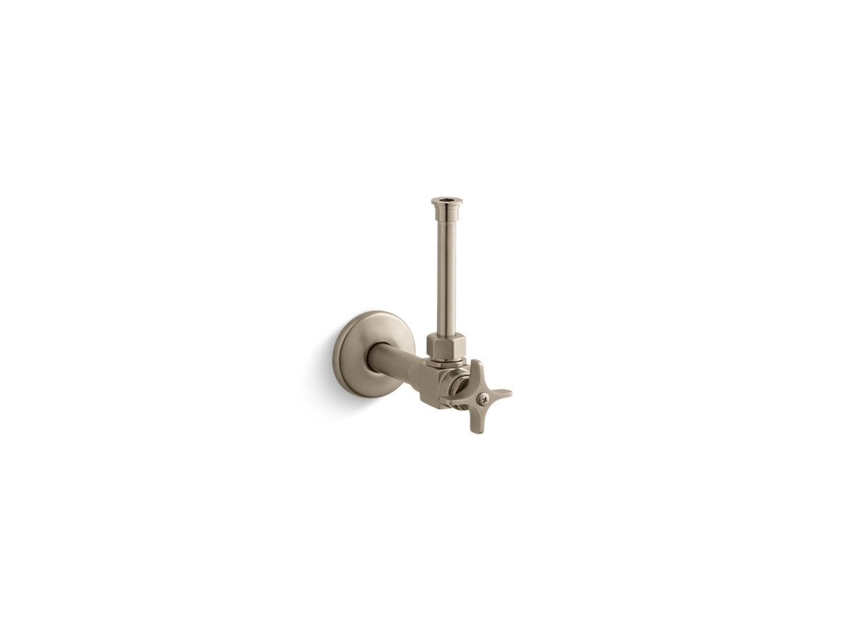 1/2" angle supply with stop, cross handle and rigid vertical tube