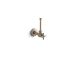 1/2" angle supply with stop, cross handle and rigid vertical tube