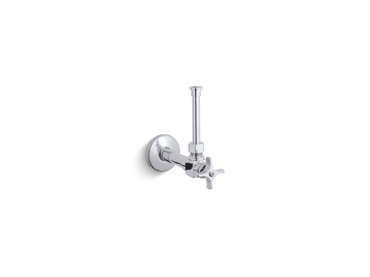 1/2" angle supply with stop, cross handle and rigid vertical tube