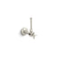 1/2" angle supply with stop, cross handle and rigid vertical tube