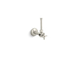 1/2" angle supply with stop, cross handle and rigid vertical tube