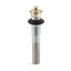 Bathroom sink drain with non-removable metal stopper and without overflow