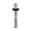 Bathroom sink drain with non-removable metal stopper and without overflow