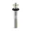Bathroom sink drain with non-removable metal stopper and without overflow