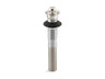 Bathroom sink drain with non-removable metal stopper and without overflow