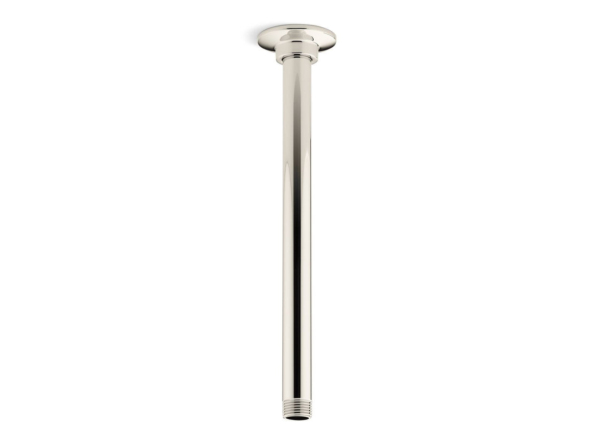 12" ceiling-mount single-function rainhead arm and flange
