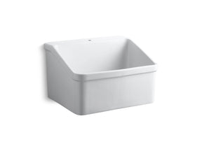 Hollister™ 28" x 22" bracket-mount utility sink with single faucet hole
