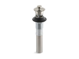 Bathroom sink drain with overflow and non-removable metal stopper