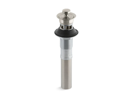 Bathroom sink drain with overflow and non-removable metal stopper