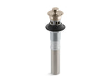 Bathroom sink drain with overflow and non-removable metal stopper