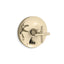 Purist® Rite-Temp® valve trim with push-button diverter and cross handle
