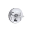 Purist® Rite-Temp® valve trim with push-button diverter and cross handle