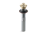 Bathroom sink drain with overflow and non-removable metal stopper