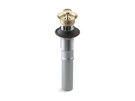 Bathroom sink drain with overflow and non-removable metal stopper