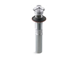 Bathroom sink drain with overflow and non-removable metal stopper