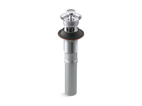 Bathroom sink drain with overflow and non-removable metal stopper
