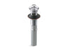 Bathroom sink drain with overflow and non-removable metal stopper