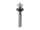 Bathroom sink drain with overflow and non-removable metal stopper