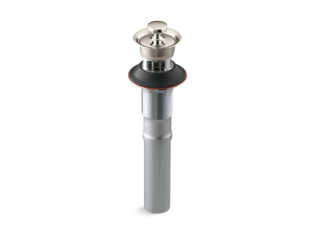 Bathroom sink drain with overflow and non-removable metal stopper