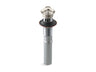 Bathroom sink drain with overflow and non-removable metal stopper