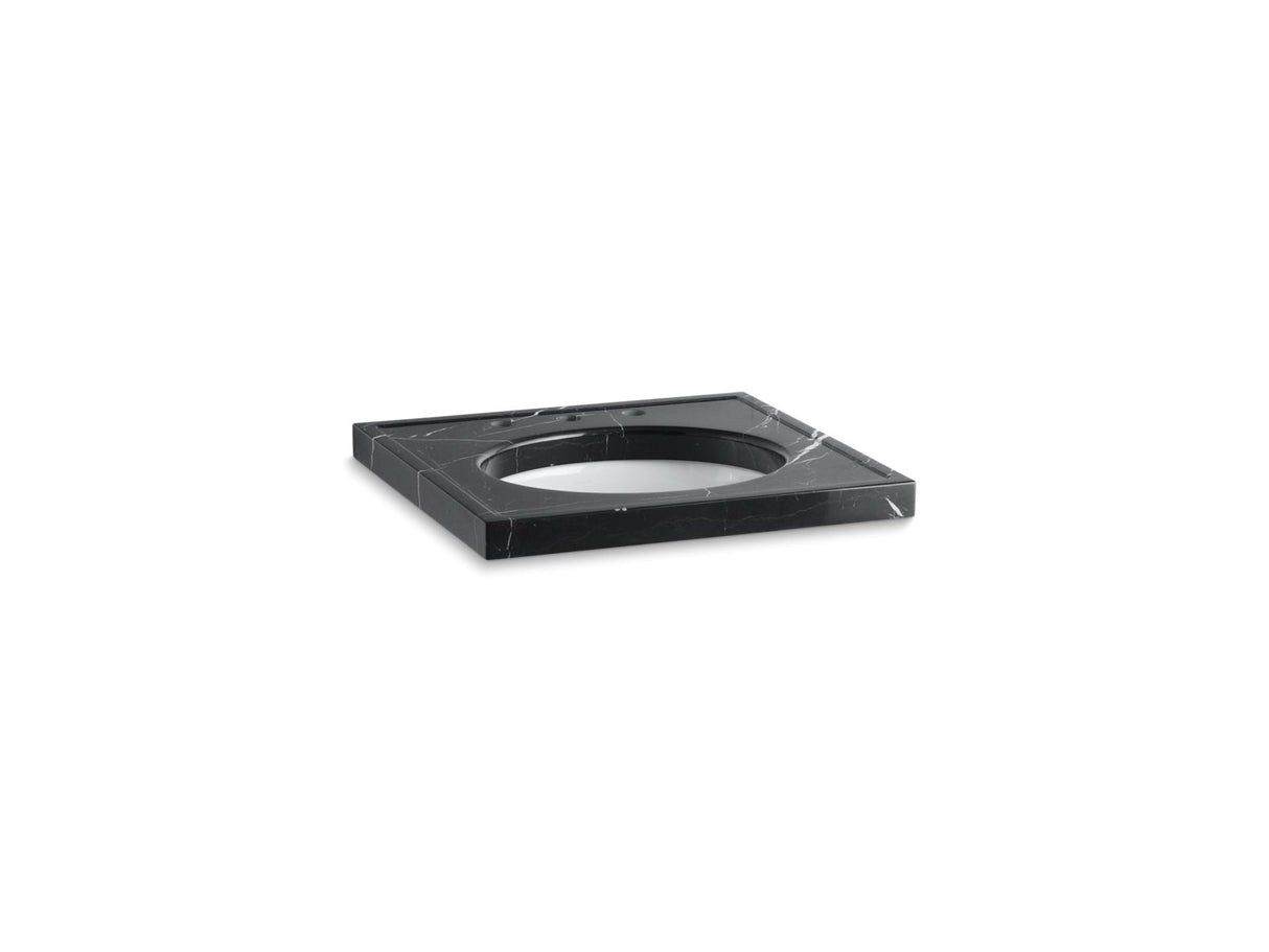 Kathryn® 24" x 22" marble console tabletop with 8" widespread faucet holes and cut for K-2205-G/K-2210-G undermount bathroom sink