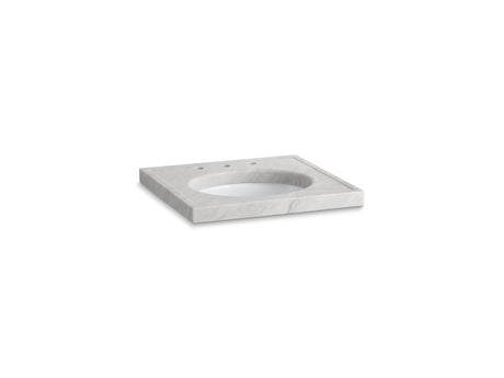 Kathryn® 24" x 22" marble console tabletop with 8" widespread faucet holes and cut for K-2205-G/K-2210-G undermount bathroom sink