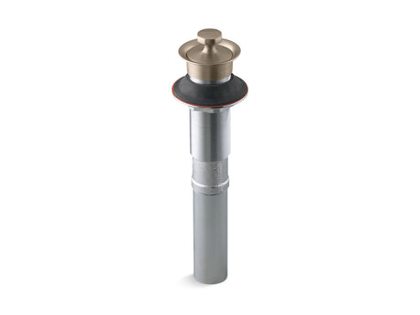 Bathroom sink drain with non-removable metal stopper and without overflow