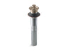 Bathroom sink drain with non-removable metal stopper and without overflow