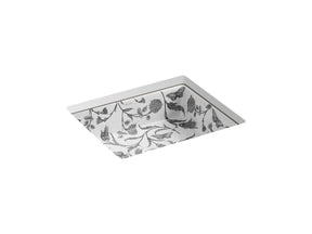 Botanical Study™ Kathryn® 19-3/4" rectangular undermount bathroom sink, no overflow
