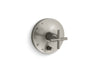 Purist® Rite-Temp® valve trim with push-button diverter and cross handle