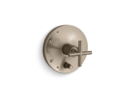 Purist® Rite-Temp® valve trim with push-button diverter and cross handle