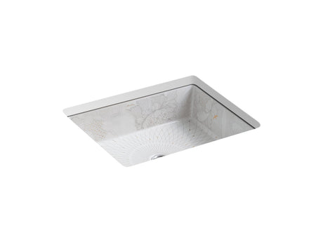 Empress Bouquet™ Kathryn® 19-3/4" square undermount bathroom sink, no overflow