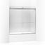 Levity® 56-5/8"-59-5/8" W x 59-3/4" H bypass bath door with 1/4"-thick Crystal Clear glass