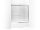 Levity® 56-5/8"-59-5/8" W x 59-3/4" H bypass bath door with 1/4"-thick Crystal Clear glass