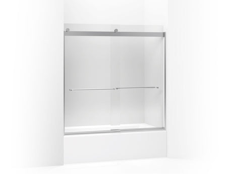 Levity® 56-5/8"-59-5/8" W x 59-3/4" H bypass bath door with 1/4"-thick Crystal Clear glass