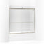 Levity® 56-5/8"-59-5/8" W x 59-3/4" H bypass bath door with 1/4"-thick Frosted glass
