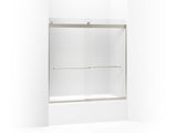 Levity® 56-5/8"-59-5/8" W x 59-3/4" H bypass bath door with 1/4"-thick Frosted glass