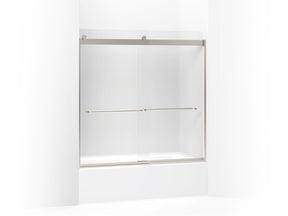 Levity® 56-5/8"-59-5/8" W x 59-3/4" H bypass bath door with 1/4"-thick Frosted glass