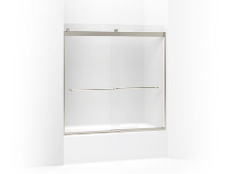 Levity® 56-5/8"-59-5/8" W x 59-3/4" H bypass bath door with 1/4"-thick Frosted glass