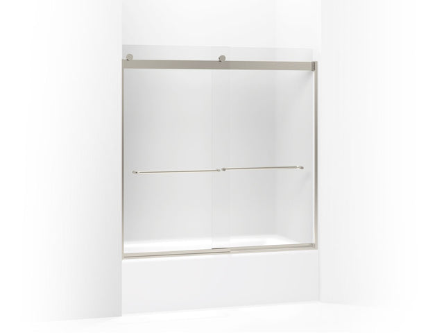 Levity® 56-5/8"-59-5/8" W x 59-3/4" H bypass bath door with 1/4"-thick Frosted glass