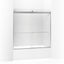 Levity® 56-5/8"-59-5/8" W x 59-3/4" H bypass bath door with 1/4"-thick Frosted glass