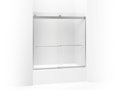 Levity® 56-5/8"-59-5/8" W x 59-3/4" H bypass bath door with 1/4"-thick Frosted glass