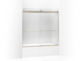 Levity® 56-5/8"-59-5/8" W x 59-3/4" H bypass bath door with 1/4"-thick Crystal Clear glass