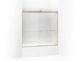 Levity® 56-5/8"-59-5/8" W x 59-3/4" H bypass bath door with 1/4"-thick Crystal Clear glass