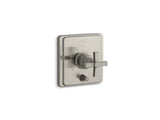 Pinstripe® Rite-Temp® valve trim with push-button diverter and cross handle