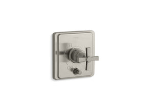 Pinstripe® Rite-Temp® valve trim with push-button diverter and cross handle