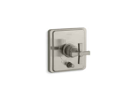 Pinstripe® Rite-Temp® valve trim with push-button diverter and cross handle